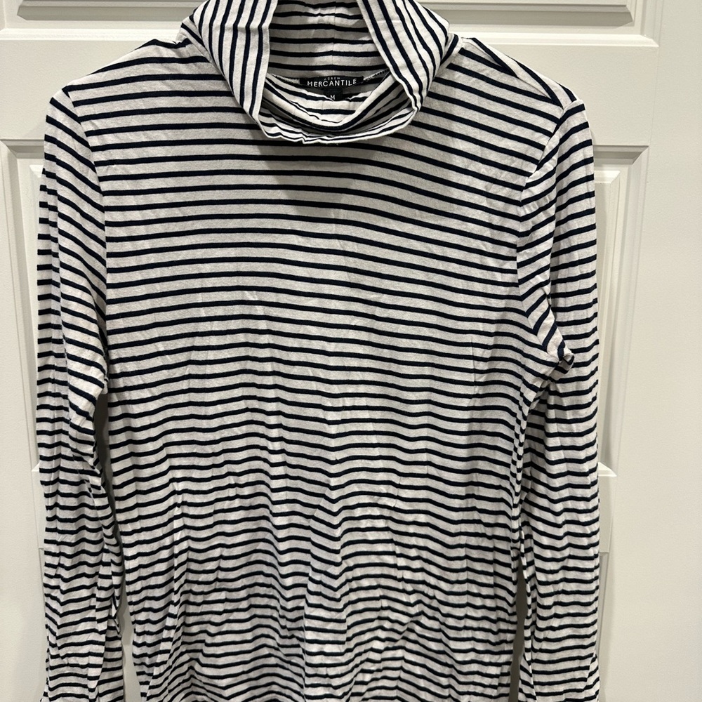 J.Crew Mercantile, cotton Navy and White Striped Turtleneck
